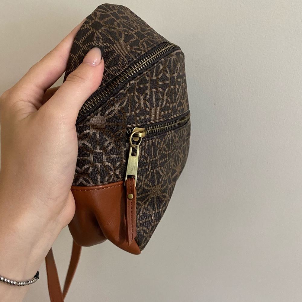 Brown Patterned Mini Backpack - Picture 2 of 3